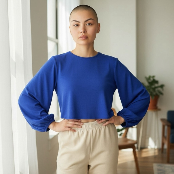 459 - ZARA CROP TOP - ROYAL BLUE - Picture 2 of 15